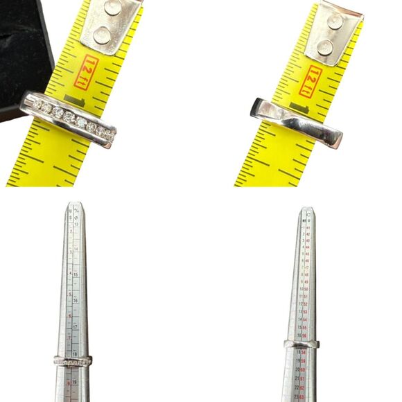 Macy's Diamond Ring Men's 8 Round 1/2 CT Channel 14K White Gold NO PAPERWORK - Picture 15 of 15